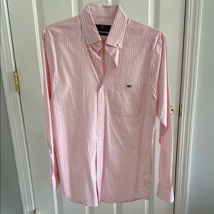 Pink Casual Button Down Shirt with Classic Collar